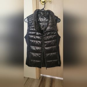Black Calvin Kelin Performance Puffer Vest Jacket